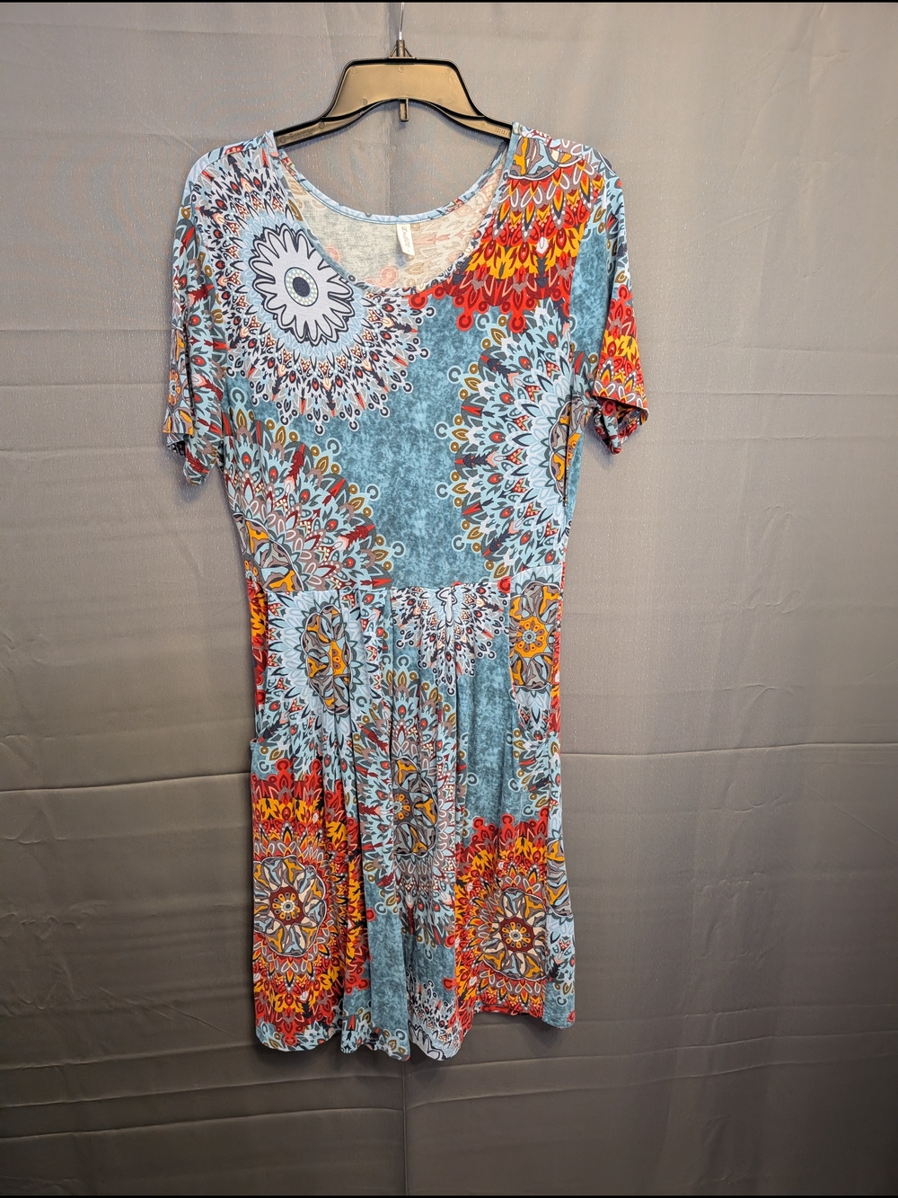 Blue Multi Floral Midi Dress